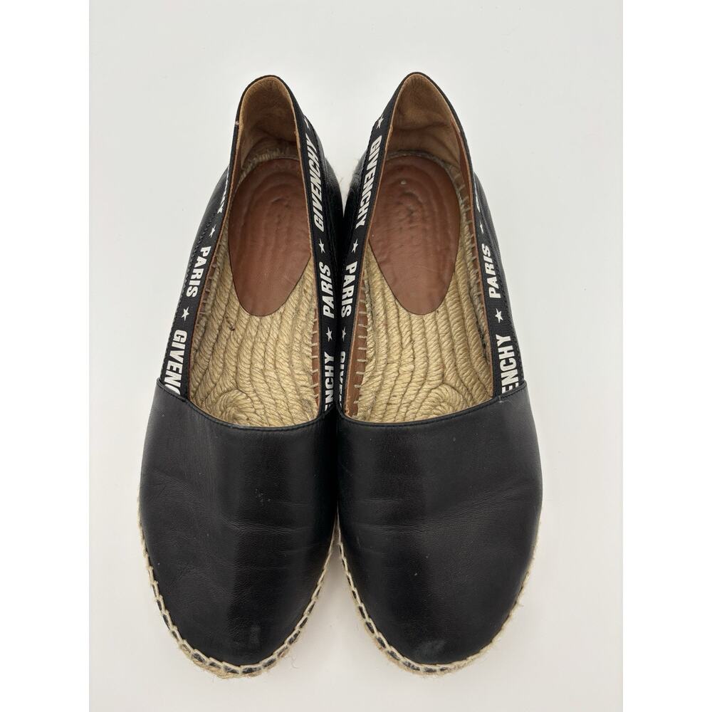 Authentic Givenchy Printed Espadrilles Black Leat… - image 3